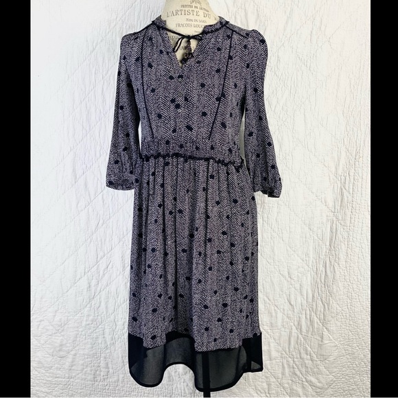 Anthropologie Polka Dot Striped Business Casual Oversize Dress - Picture 1 of 12